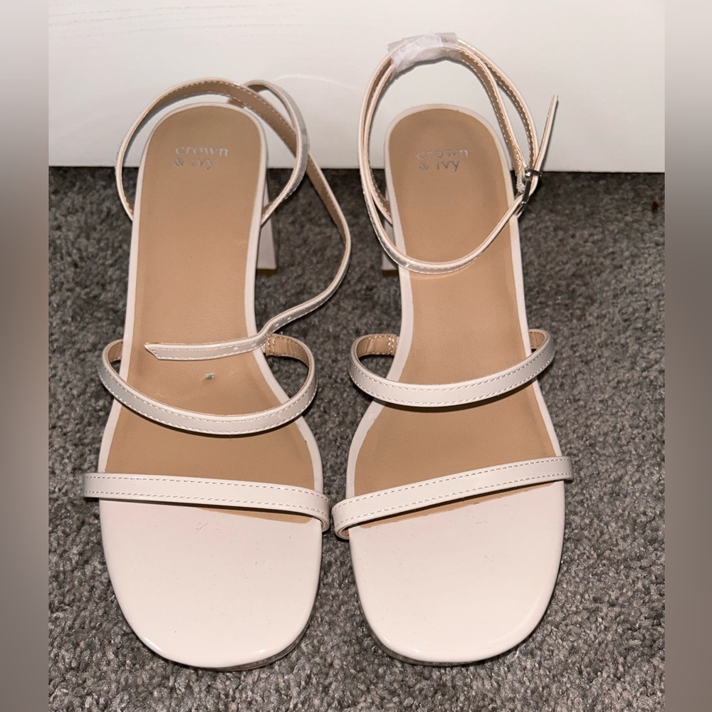 Crown and Ivy nude block heels